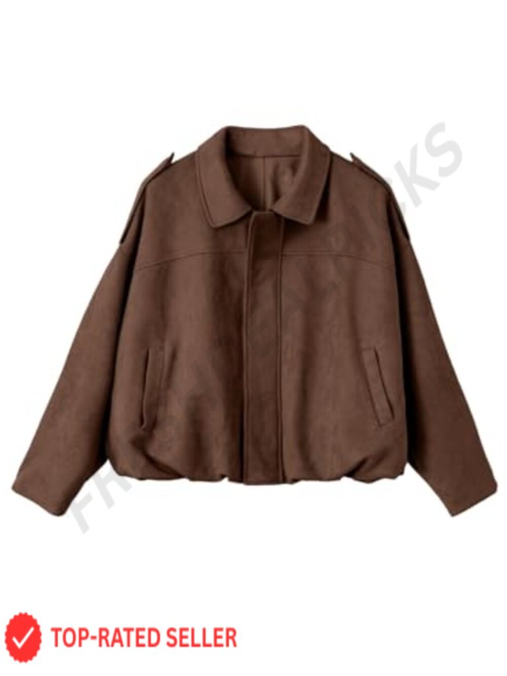 Faux Suede Cropped Bomber Jacket Casual Fall Coat